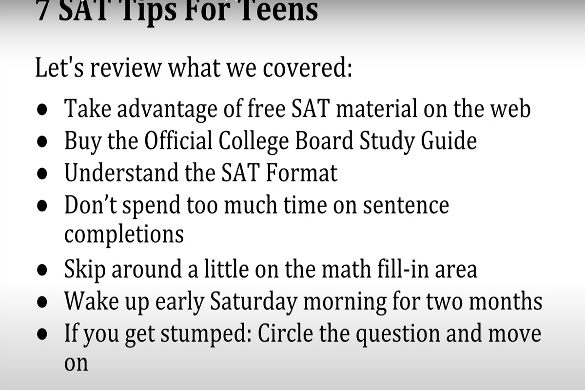 7 SAT Tips For Teens