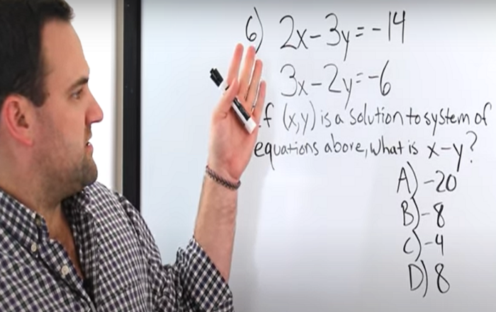 A Shortcut for Solving System of Equations Math Questions on the New SAT
