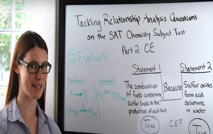 Tackling Relationship Analysis Questions on the SAT Chemistry Subject Test Part 2