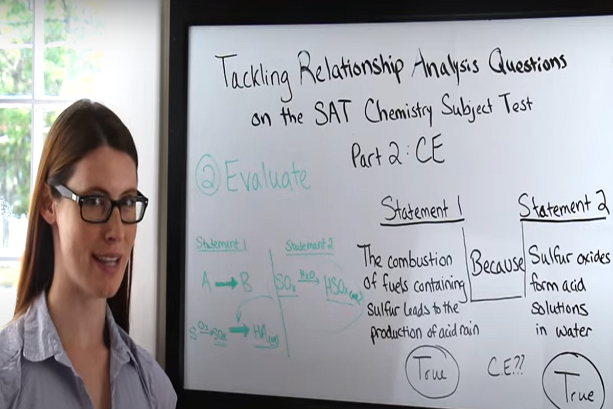 Tackling Relationship Analysis Questions on the SAT Chemistry Subject Test Part 2