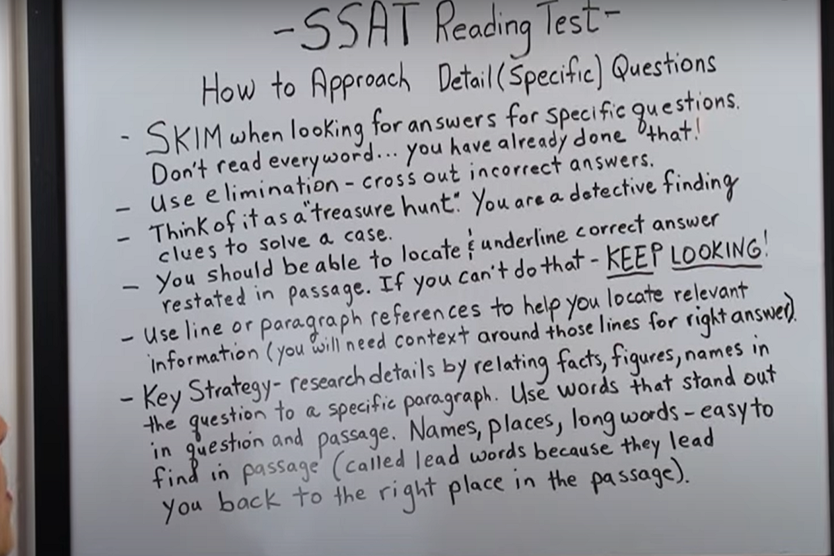 How to Tackle Specific or Detailed SSAT Reading Questions